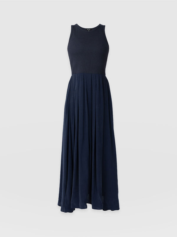 Renee Contrast Dress - Navy