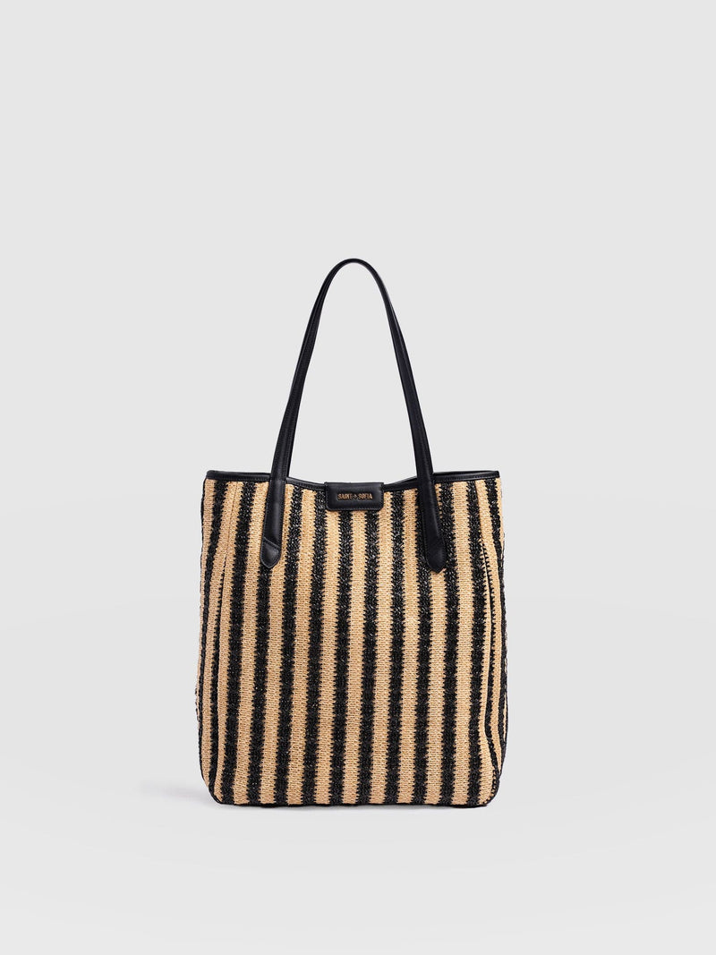 Stella Shopper Bag - Black Raffia