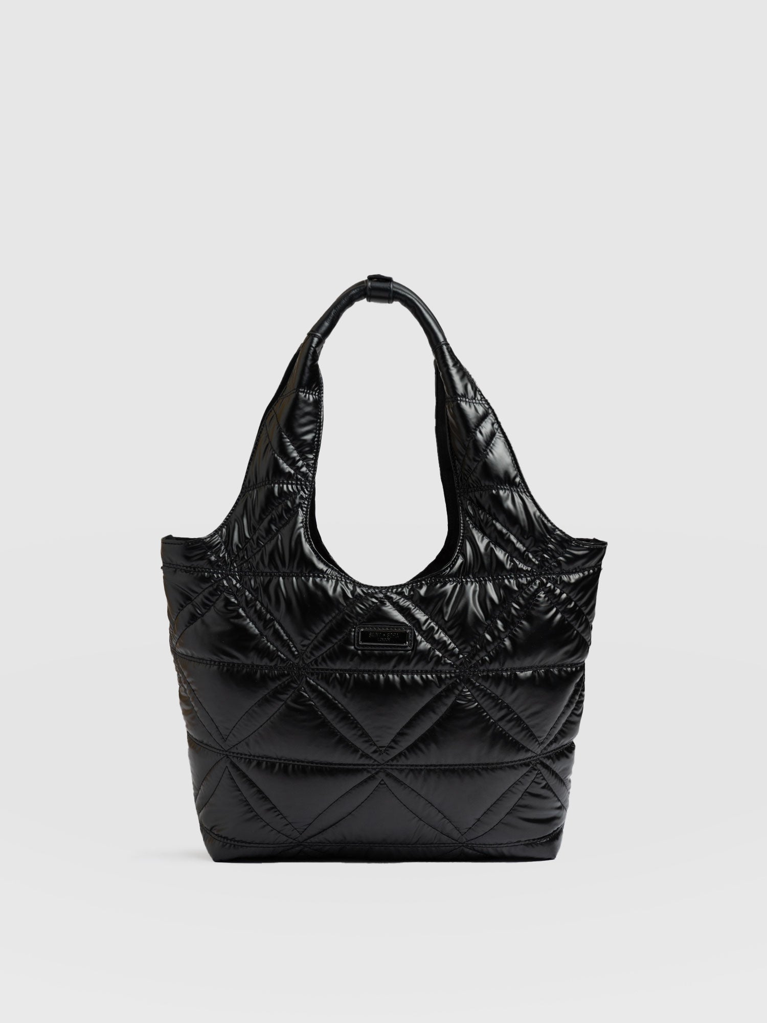 Style 973.3 Quilted Stella Shoulder Tote Bag Black 1