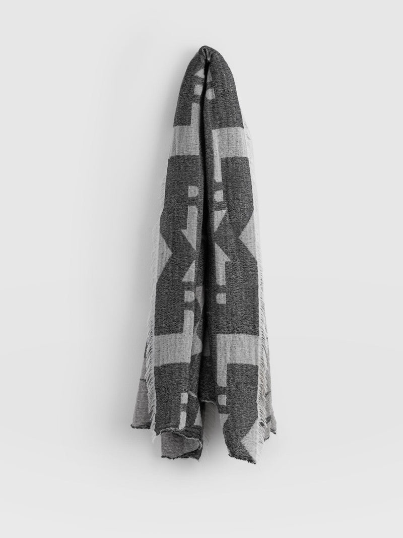 Abstract Rock Scarf Black/Cream - Women's Scarves | Saint + Sofia® UK