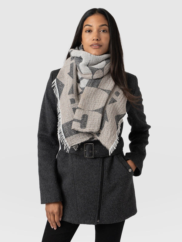 Abstract Rock Scarf Black/Cream - Women's Scarves | Saint + Sofia® US