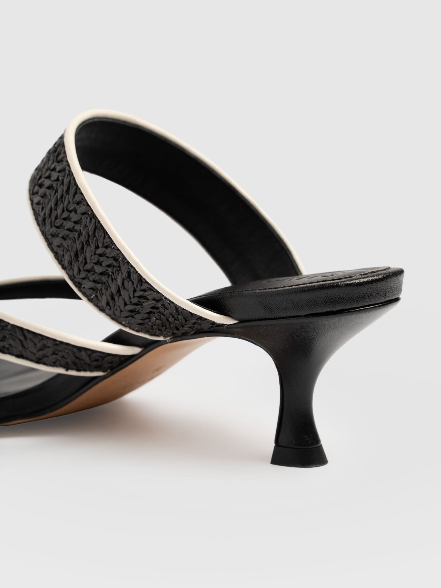 Adaline Toe Post Heels - Black Raffia - Women's Shoes | Saint + Sofia® USA