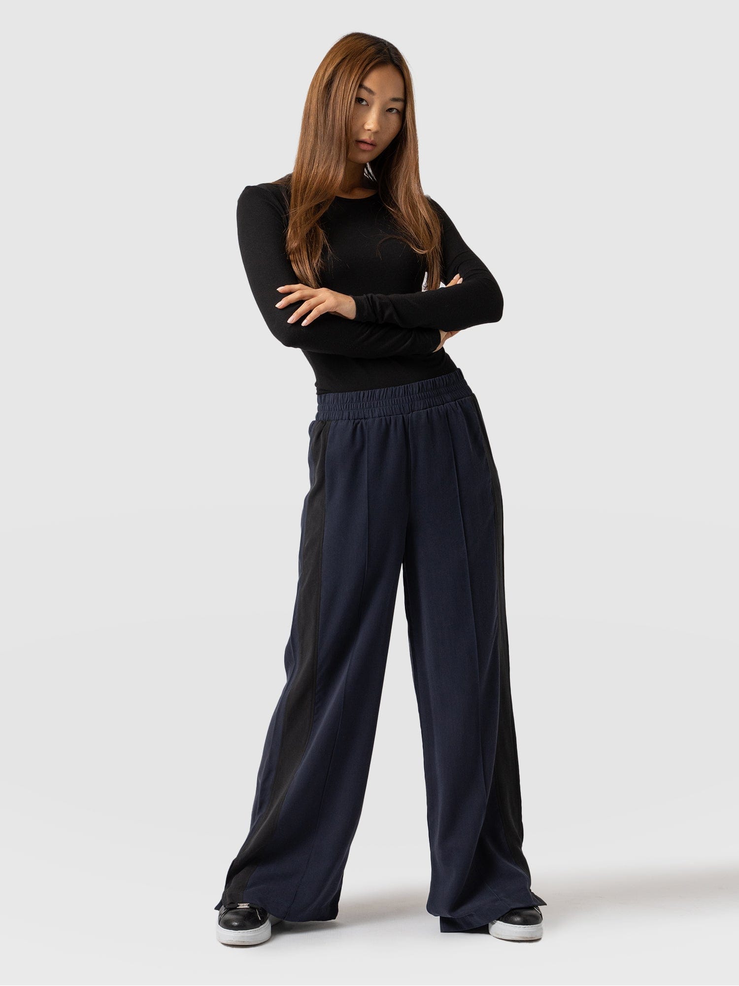 Adaline Wide Leg Pant Navy - Women's Pants | Saint + Sofia® USA