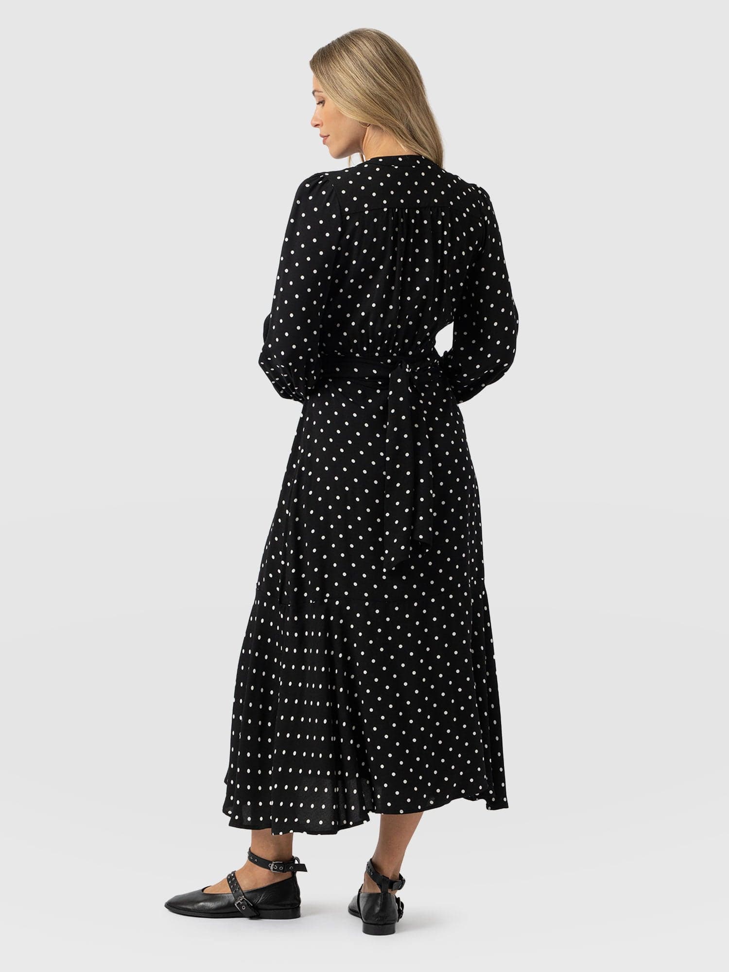 Adaline Zip Up Dress - Black Polka Dot - Women's Dresses | Saint + Sofia® USA