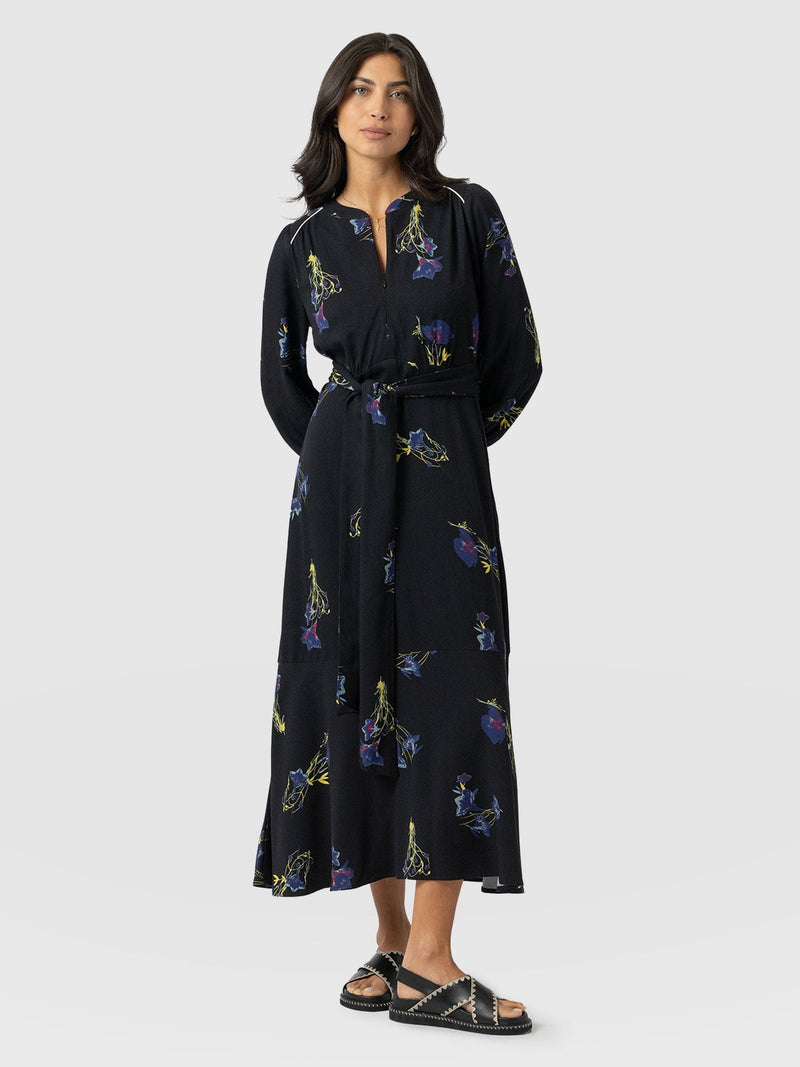 Adaline Zip Up Dress - Blue Lily Gardens