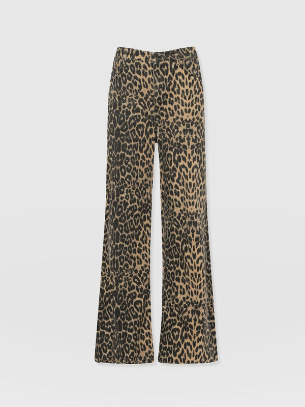 Adjustable Wide Leg Jean - Leopard - Women's Jeans | Saint + Sofia® USA