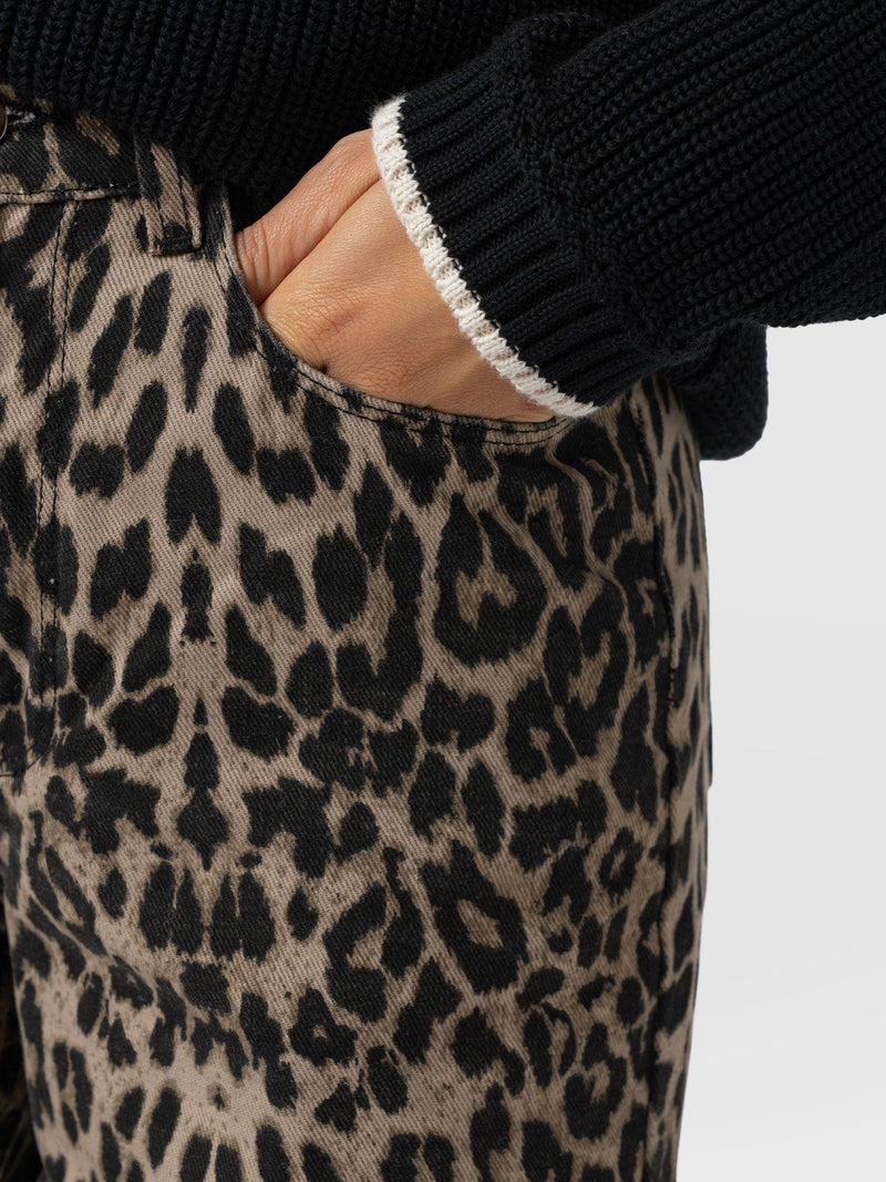 Adjustable Wide Leg Jean - Leopard - Women's Jeans | Saint + Sofia® USA