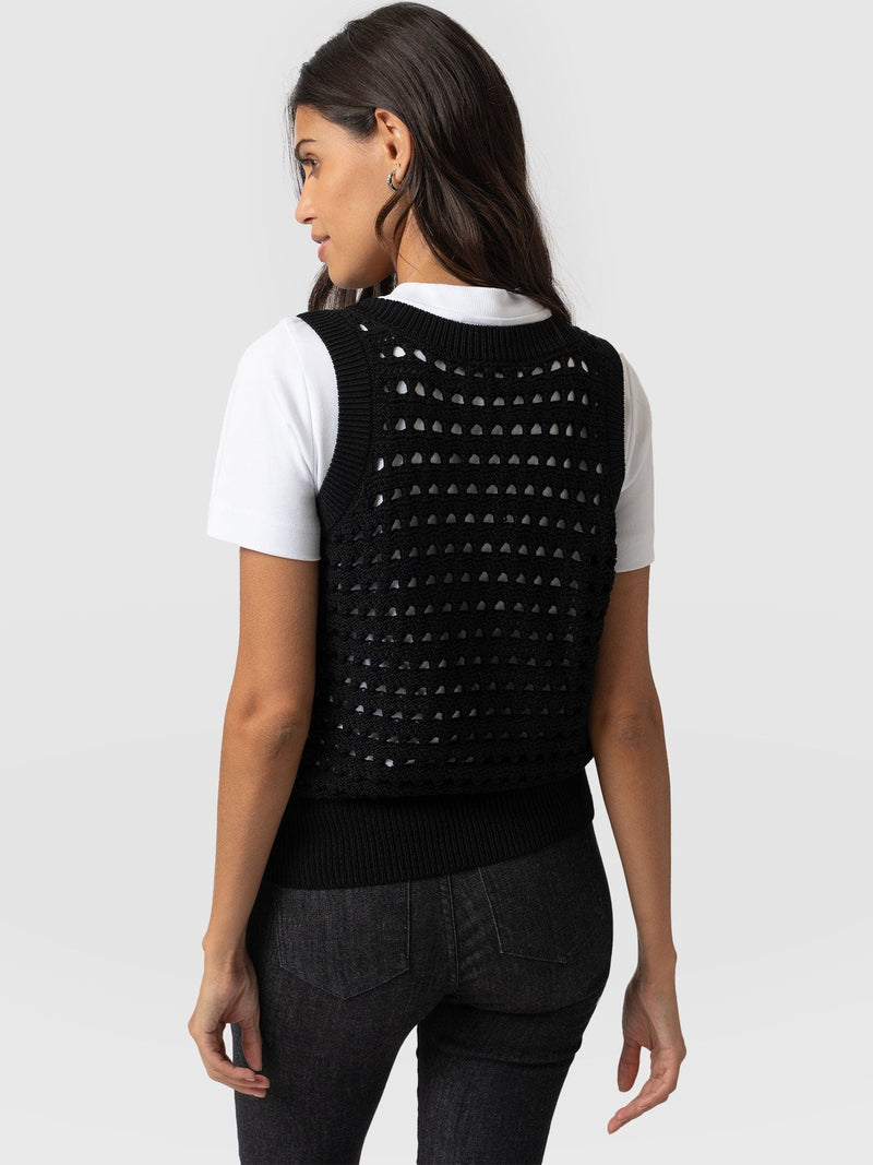 Adler Sleeveless Knit Black - Women's Vests | Saint + Sofia® US