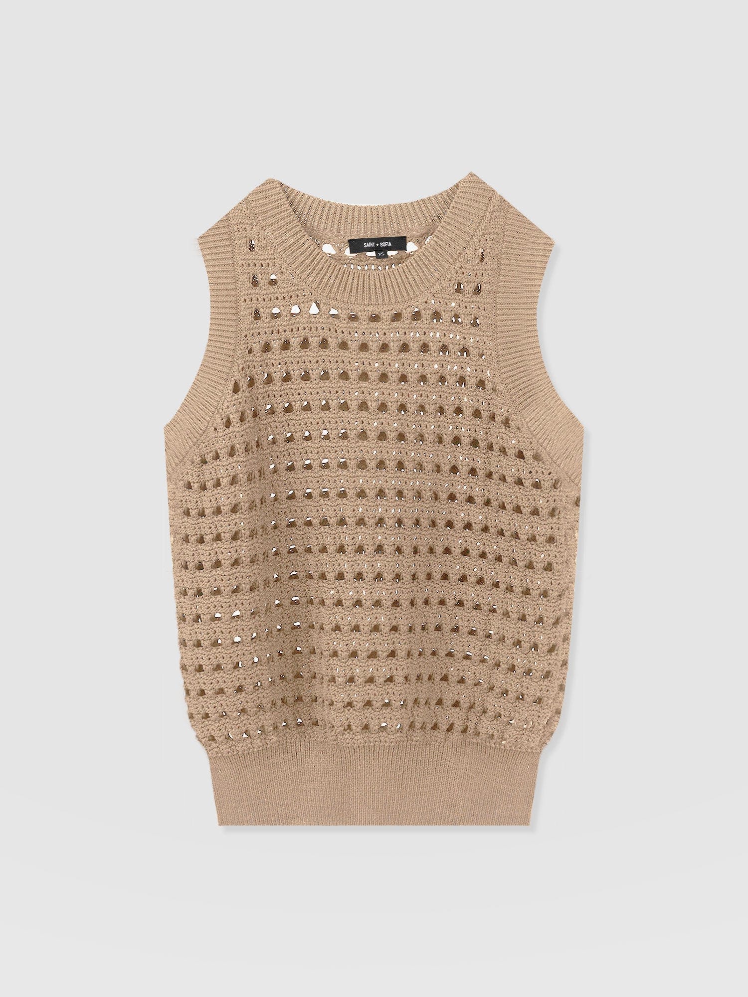 Adler Sleeveless Knit Camel - Women's Vests | Saint + Sofia® US