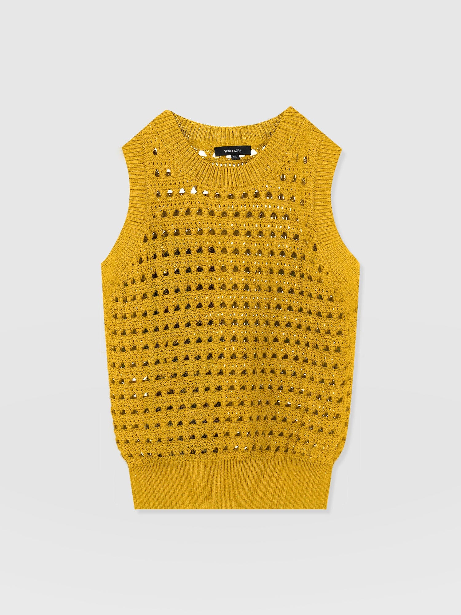 Adler Sleeveless Knit Mustard - Women's Vests | Saint + Sofia® US