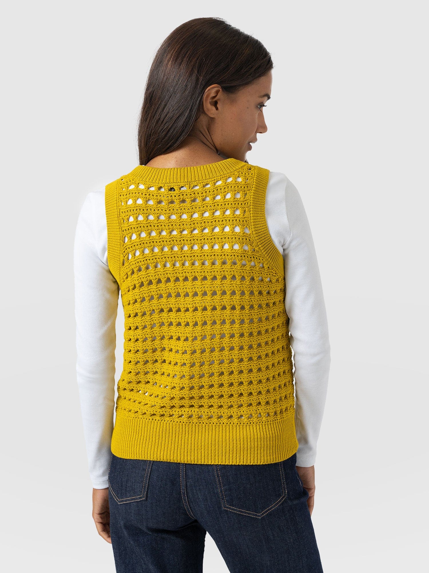 Adler Sleeveless Knit Mustard - Women's Vests | Saint + Sofia® US