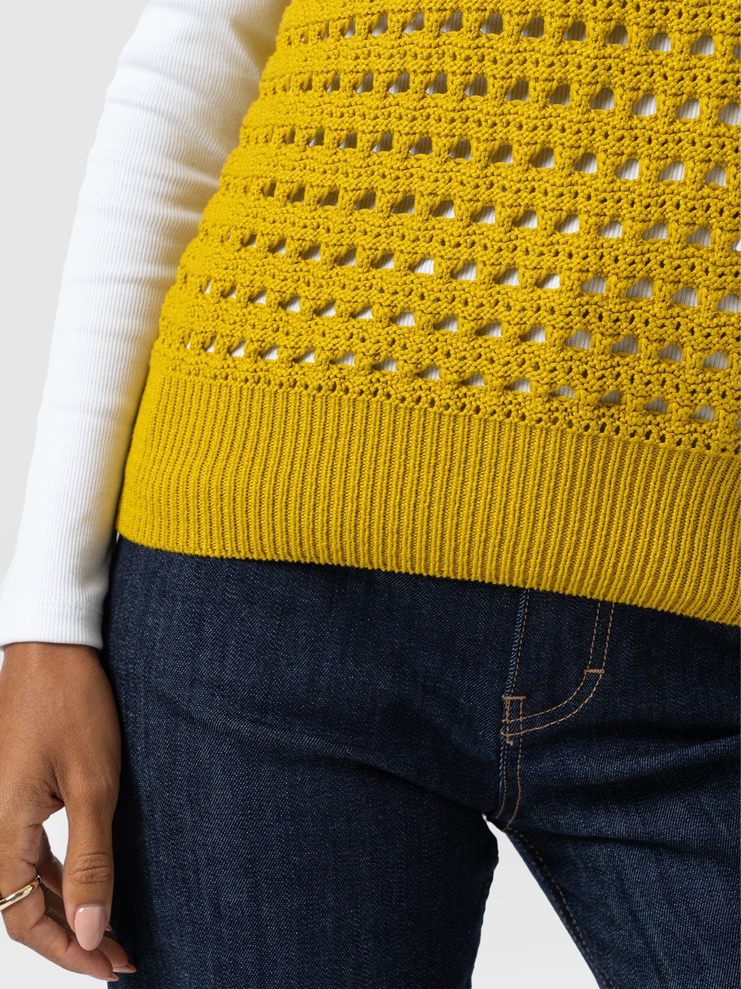 Adler Sleeveless Knit Mustard - Women's Vests | Saint + Sofia® US