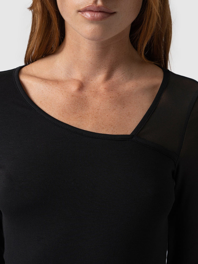 Aimee Cut Out Long Sleeve Tee Black - Women's T-Shirts | Saint + Sofia® USA