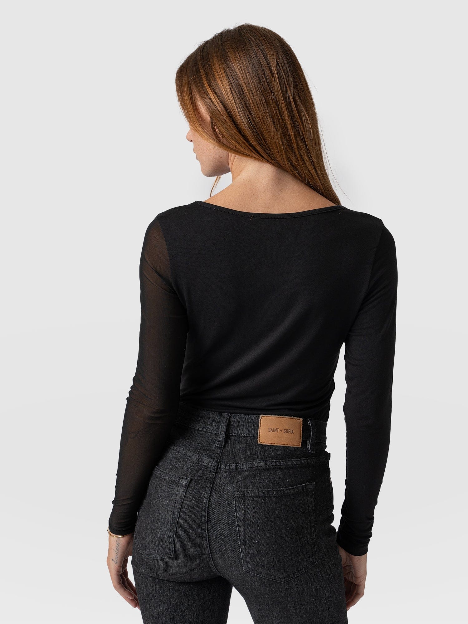Aimee Cut Out Long Sleeve Tee Black - Women's T-Shirts | Saint + Sofia® USA