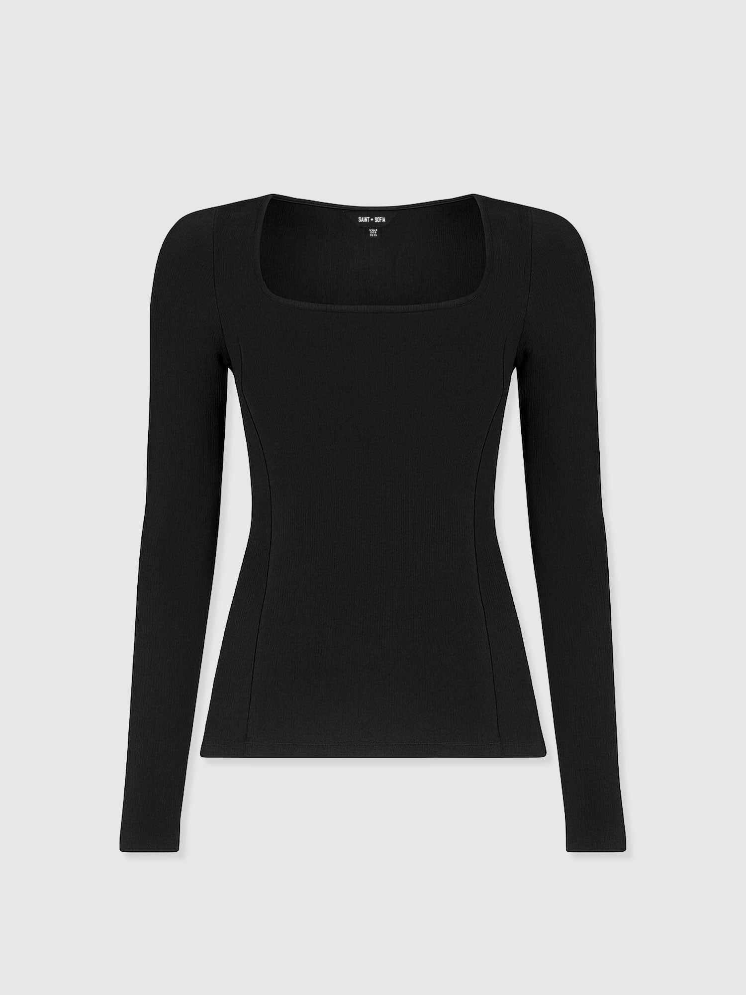 Akia Long Sleeve Tee - Black - Women's T-shirts | Saint + Sofia® USA