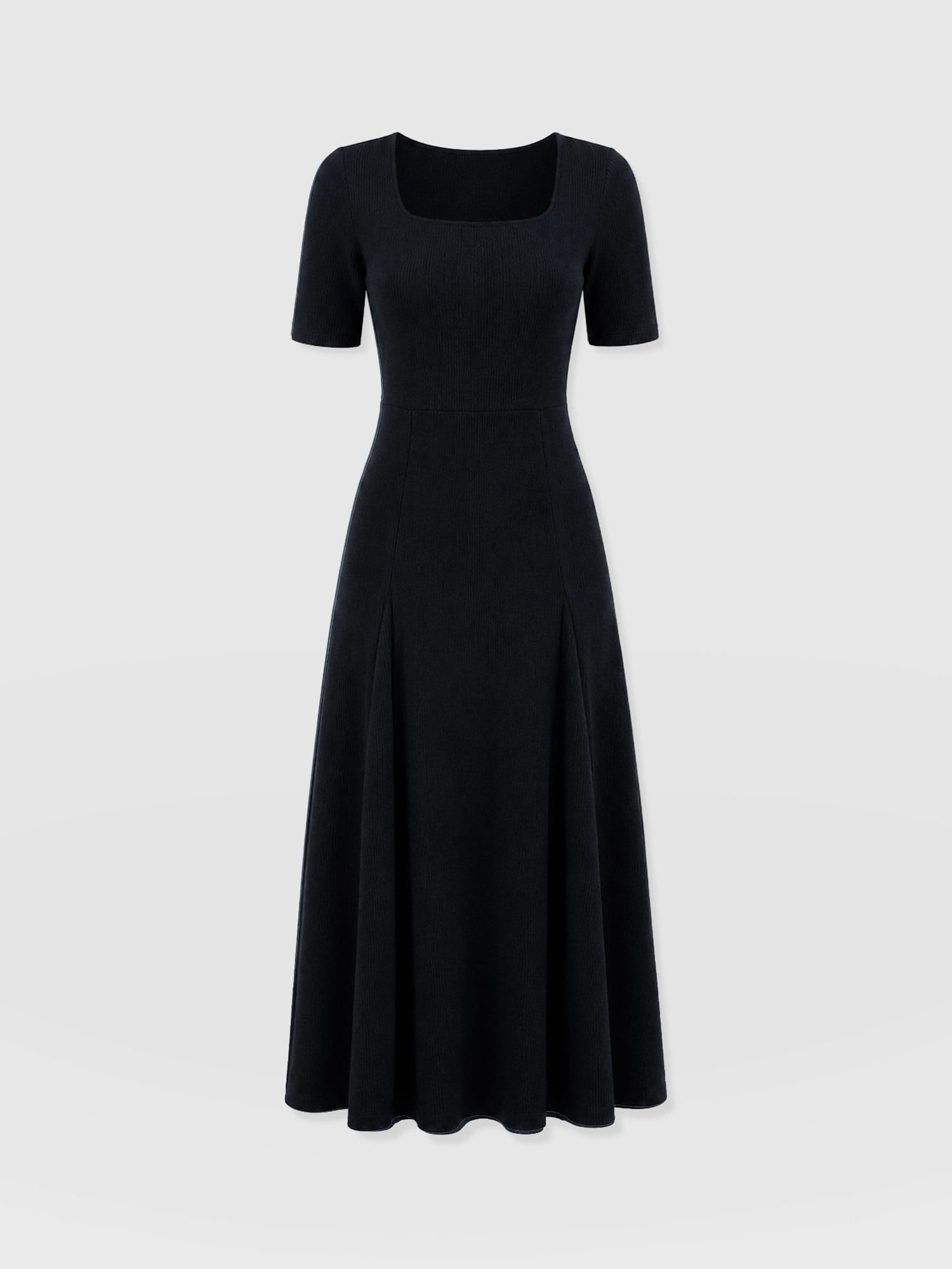 Akia Short Sleeve Dress - Black Textured - Women's Dresss | Saint and Sofia® USA