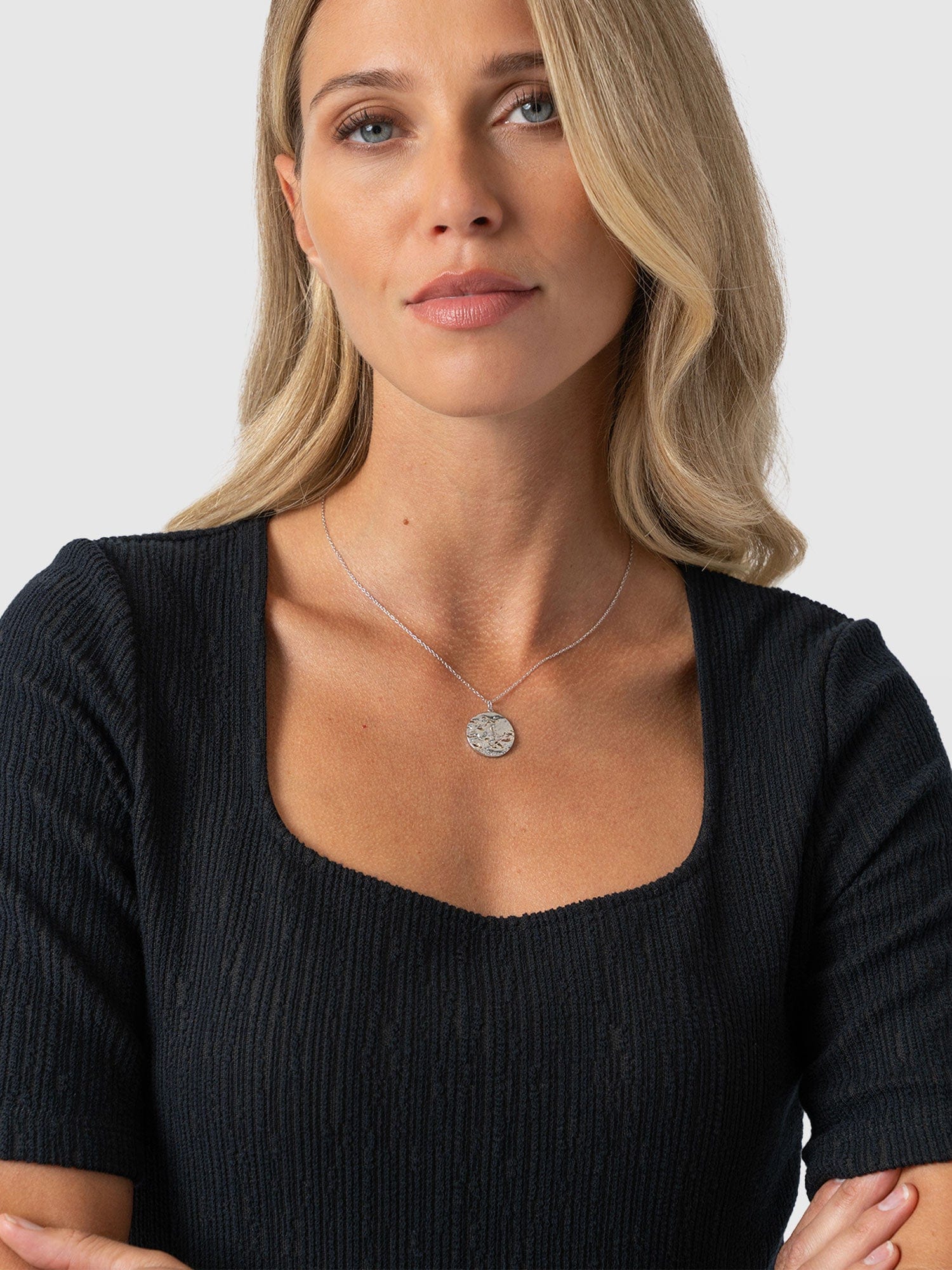 Akia Short Sleeve Dress - Black Textured - Women's Dresss | Saint + Sofia® USA