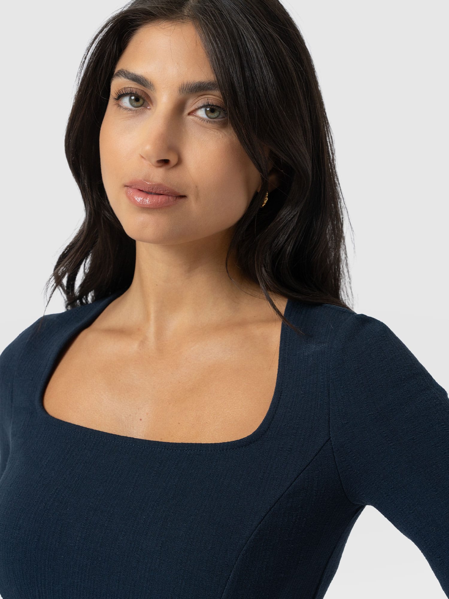 Akia Short Sleeve Tee - Navy Textured - Women's T-shirts | Saint + Sofia® USA