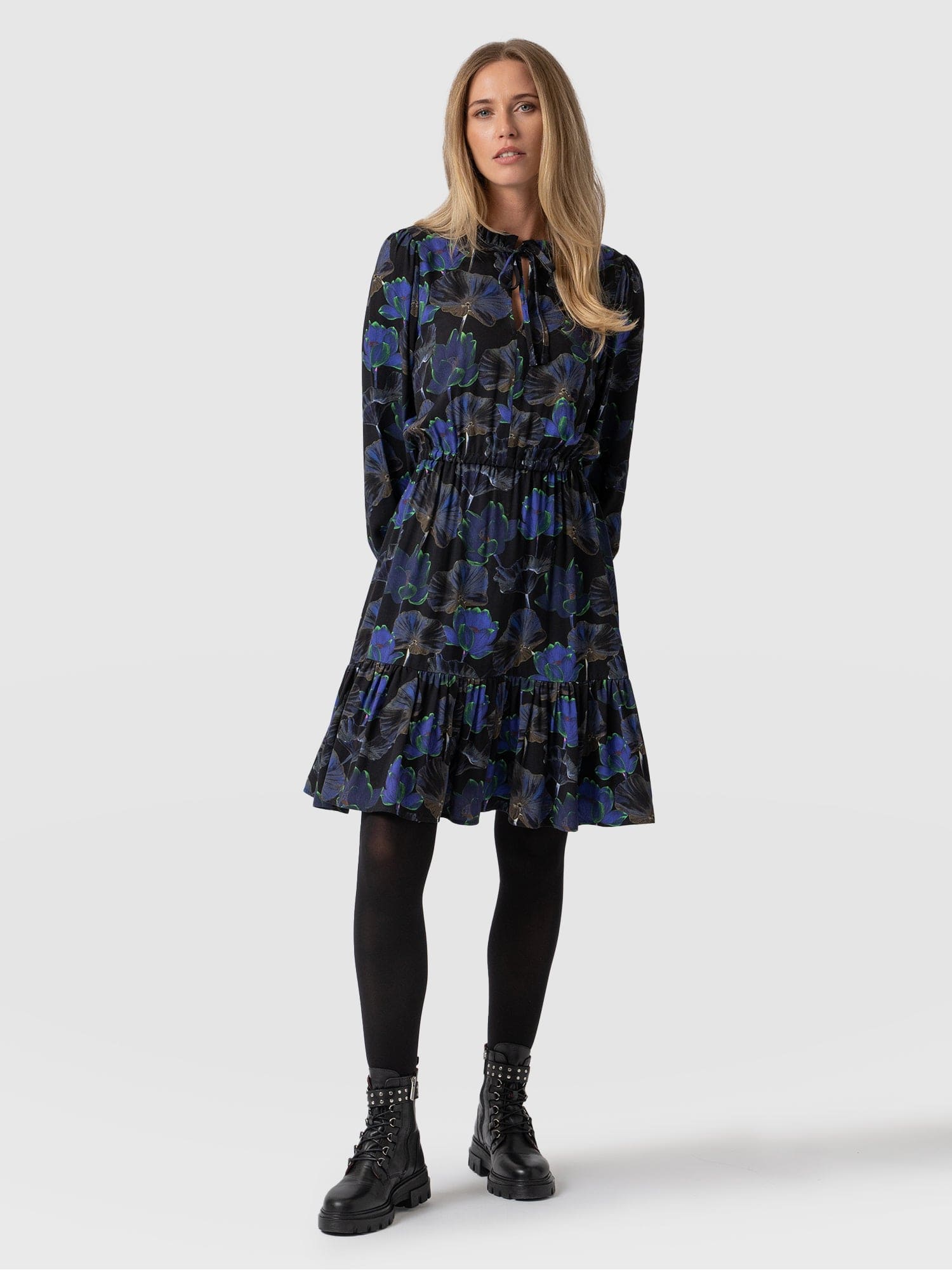 Alara Mini Dress Blue Flora - Women's Dresses | Saint + Sofia® USA