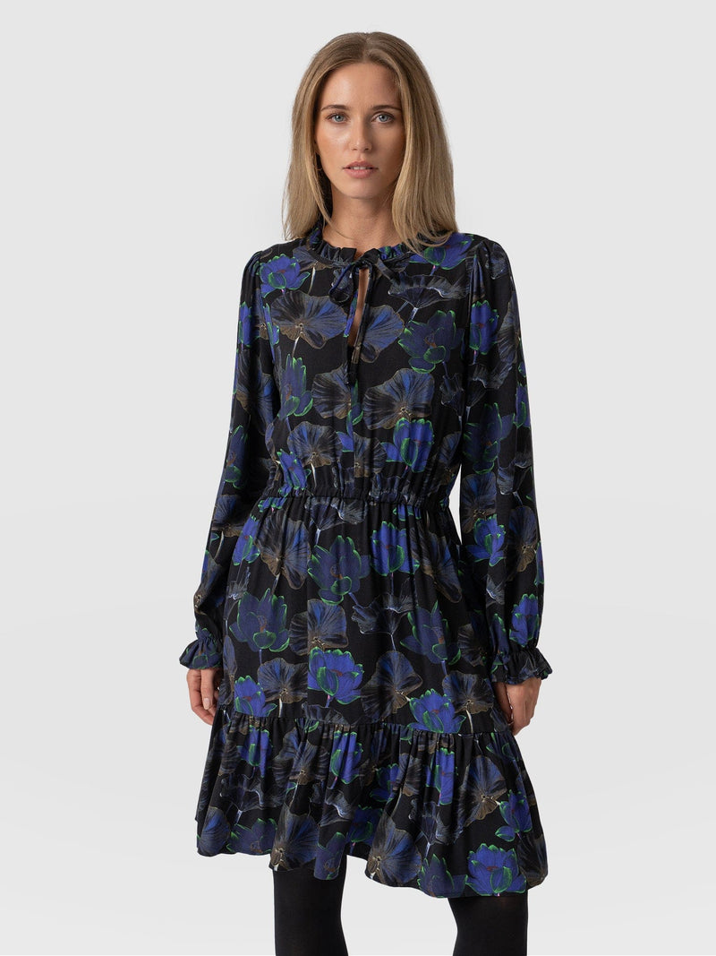 Alara Mini Dress Blue Flora - Women's Dresses | Saint + Sofia® USA