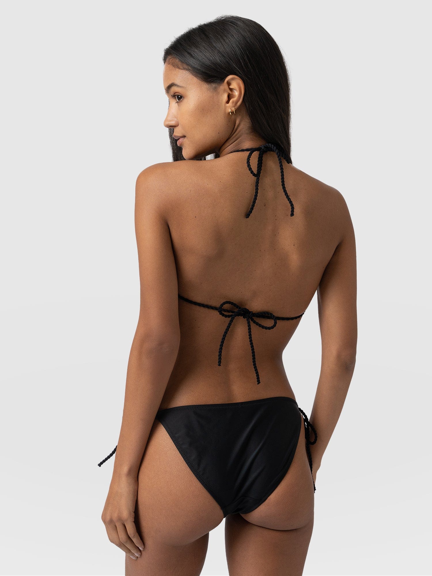 Alba Tie Side Bikini Bottom Black - Women's Swimwear | Saint + Sofia® USA