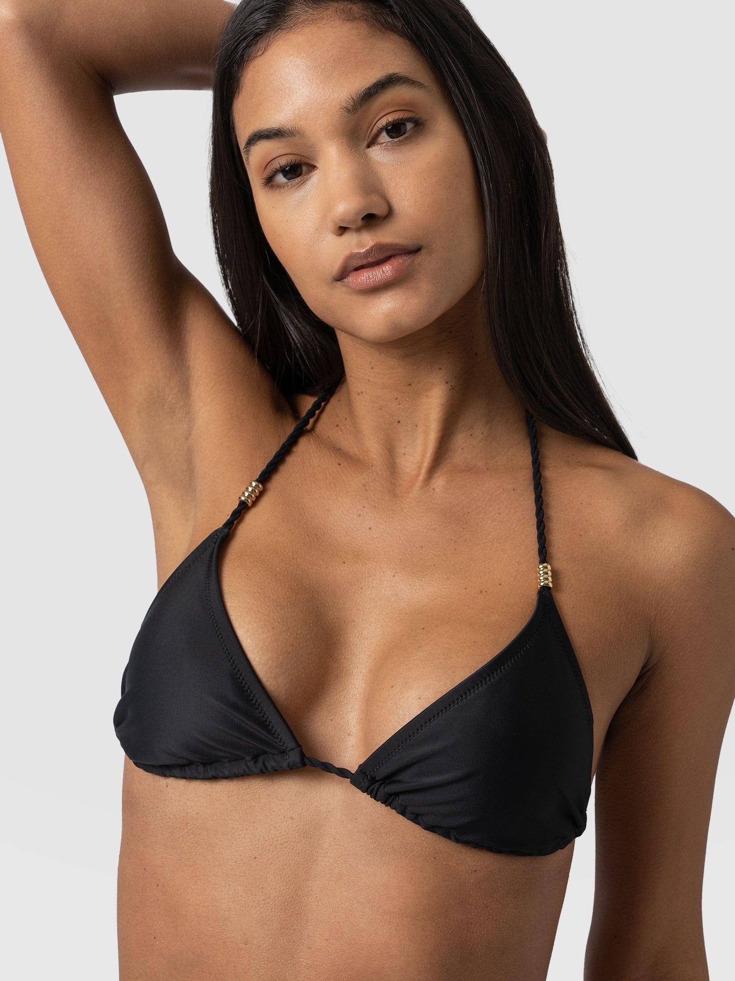 Alba Triangle Bikini Top Black - Women's Swimwear | Saint + Sofia® USA