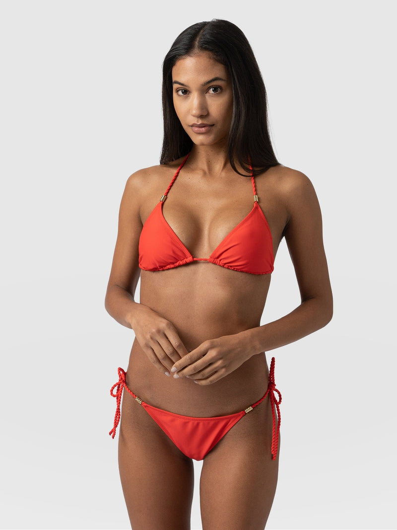 Alba Triangle Bikini Top Red - Women's Swimwear | Saint + Sofia® USA