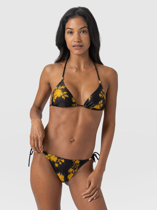 Alba Triangle Bikini Top - Yellow Fade Floral - Women's Swimwear | Saint + Sofia® USA