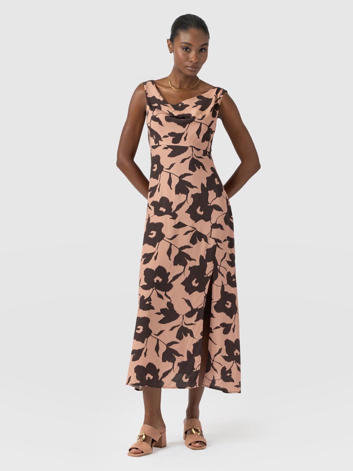 Alexis Dress - Brown Floral - Women's Dresses | Saint + Sofia® USA