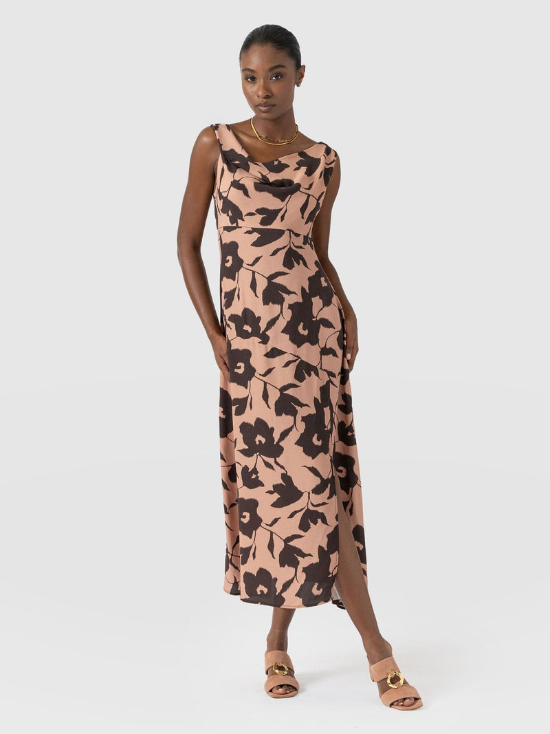 Alexis Dress - Brown Floral - Women's Dresses | Saint + Sofia® USA