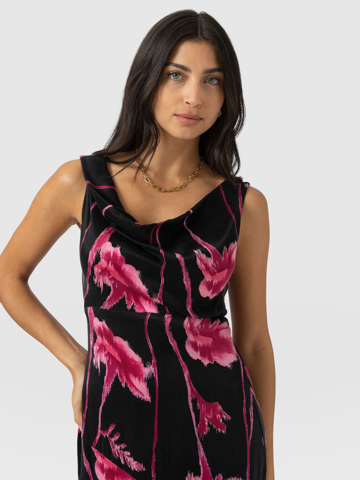Alexis Dress - Pink Stem Floral - Women's Dresses | Saint + Sofia® USA