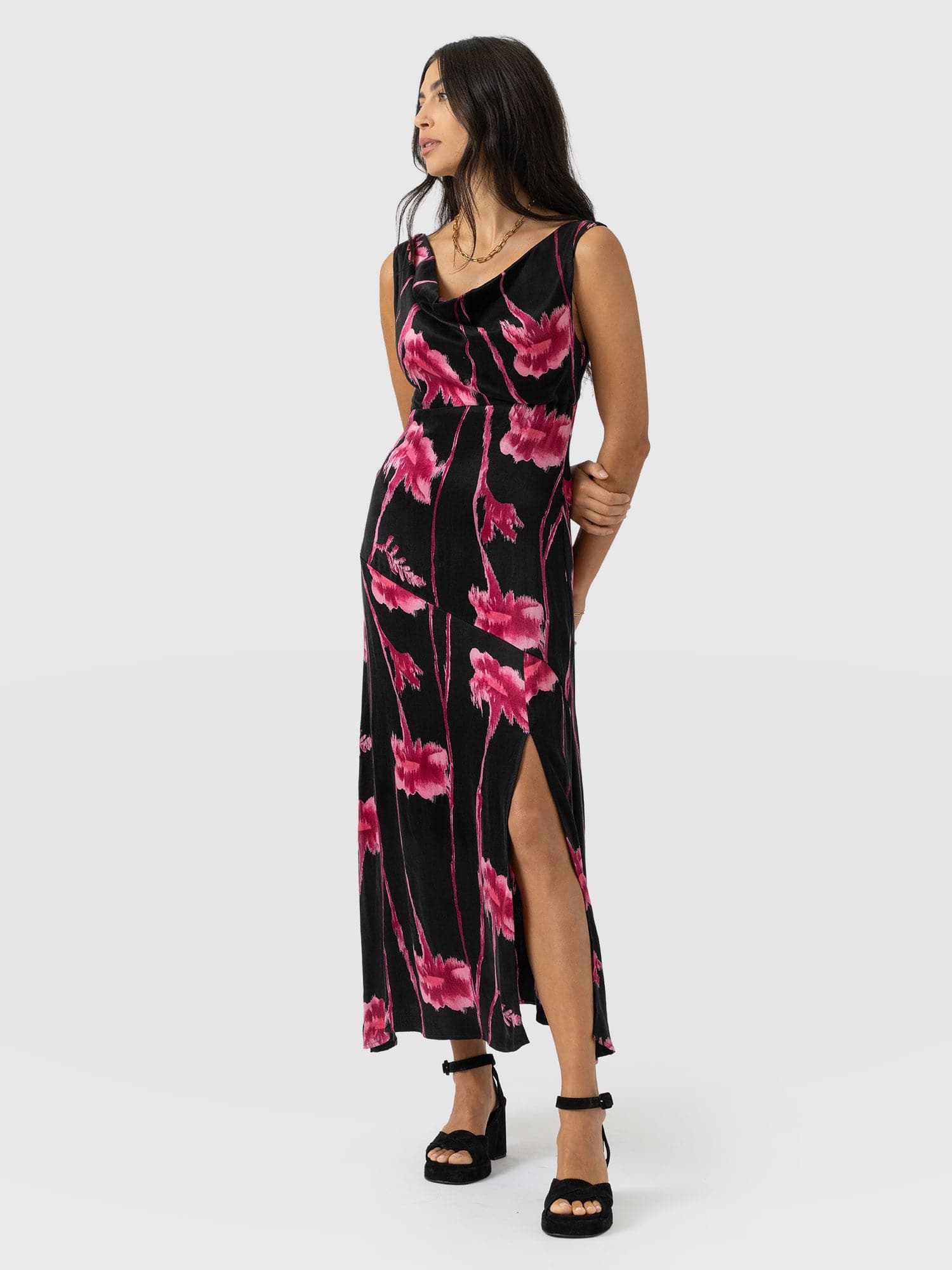 Alexis Dress - Pink Stem Floral - Women's Dresses | Saint + Sofia® USA