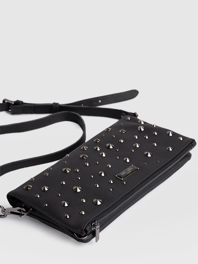 Alexis Studded Clutch - Black