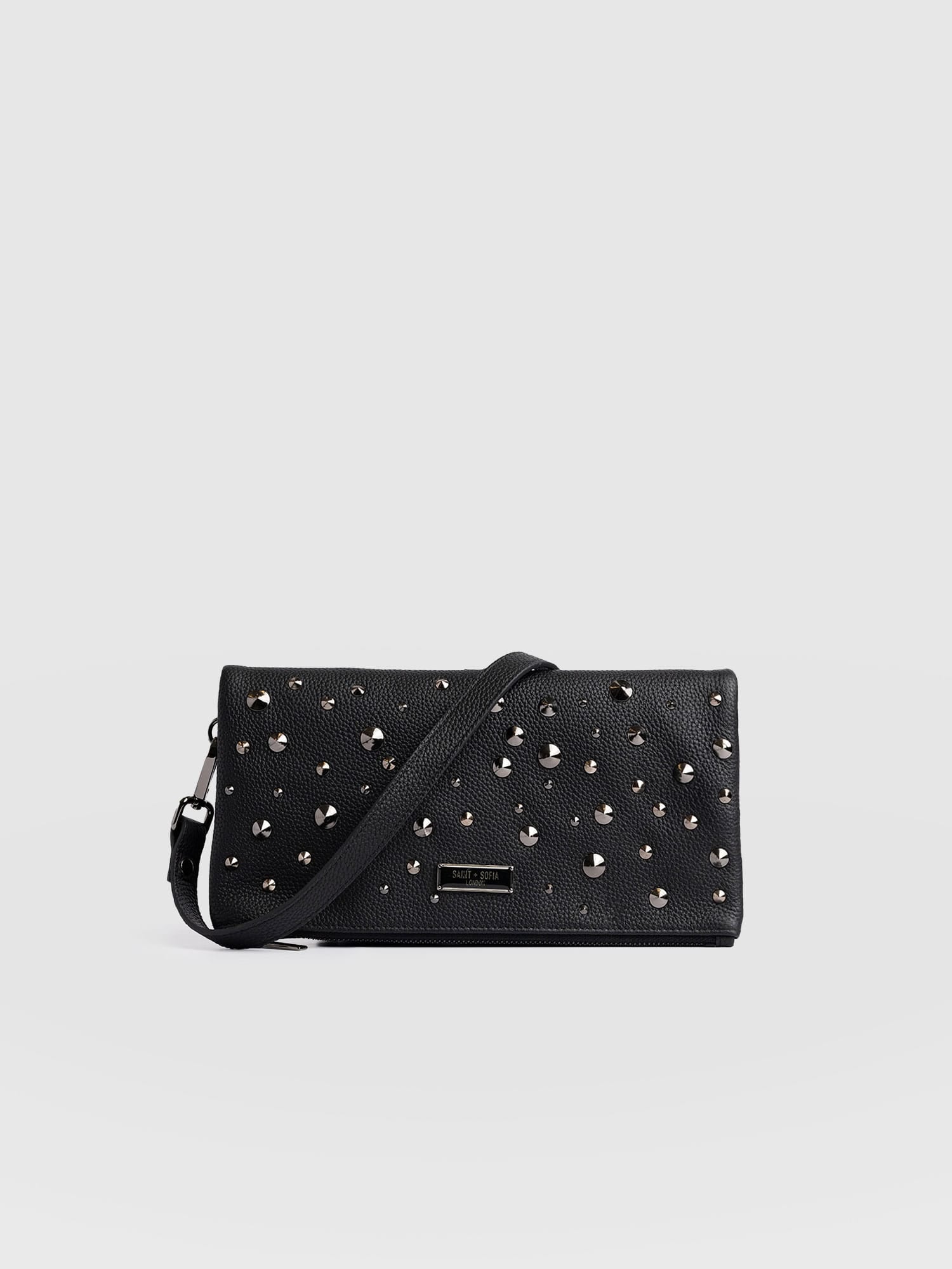 Alexis Studded Clutch Black - Women's Bags | Saint + Sofia® US
