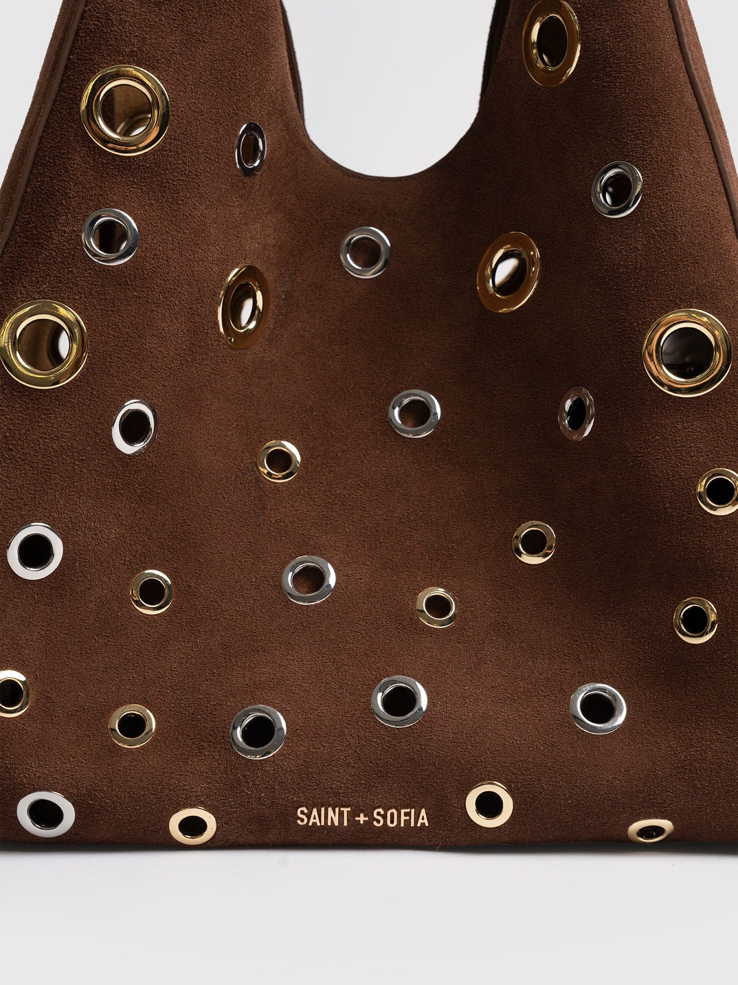 Allana Eyelet Bag - Coffee Suede - Women's Handbags | Saint + Sofia® USA