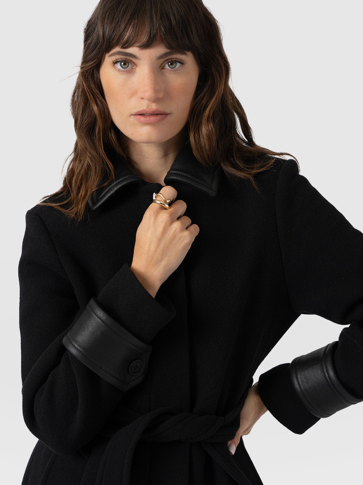 Allegra Coat - Black - Women's Outerwears | Saint + Sofia® USA