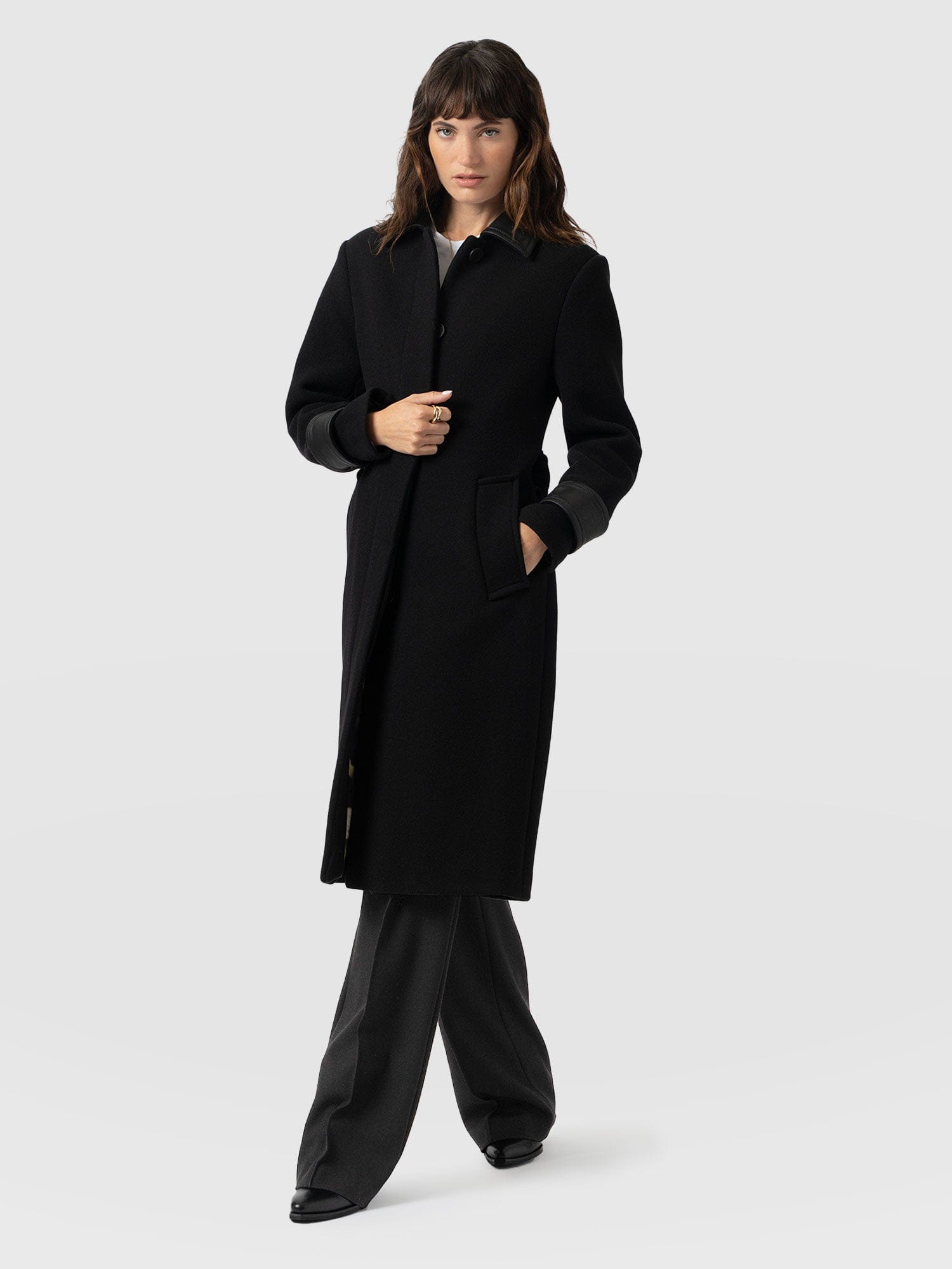 Allegra Coat - Black - Women's Outerwears | Saint + Sofia® USA