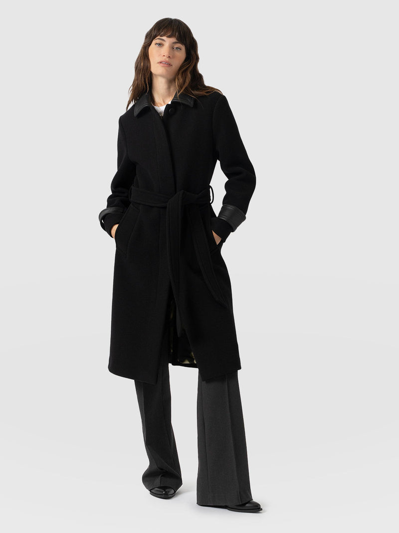 Allegra Coat - Black - Women's Outerwears | Saint + Sofia® USA