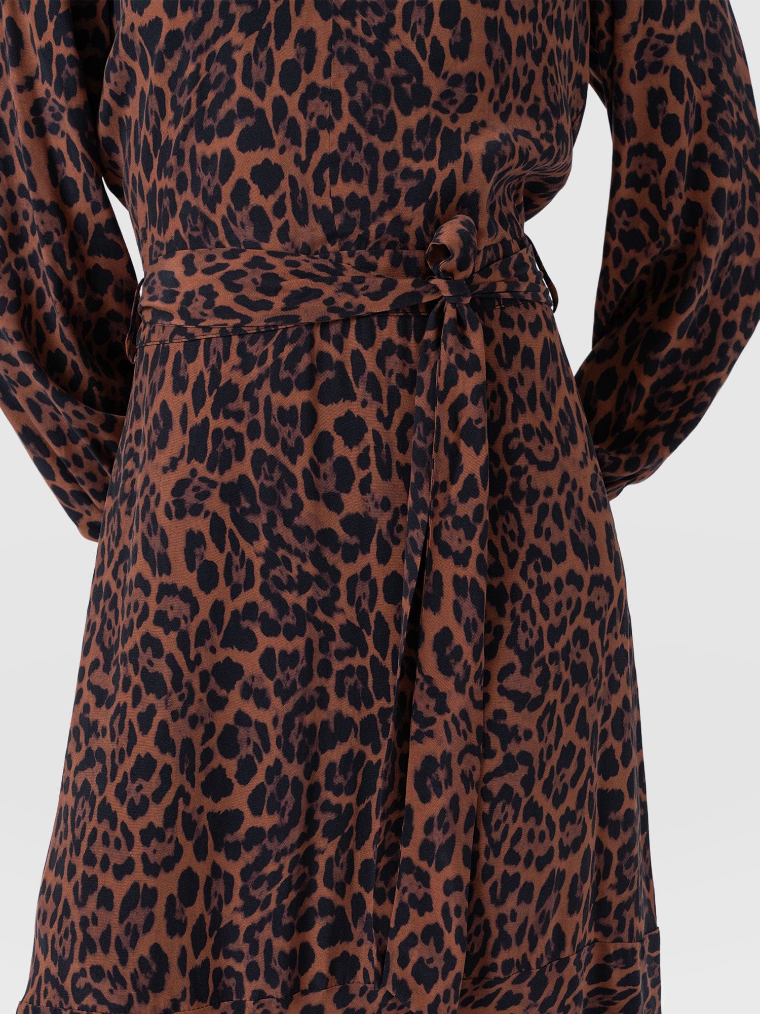Allegra V Neck Dress - Brown Leopard - Women's Dresses | Saint + Sofia® USA