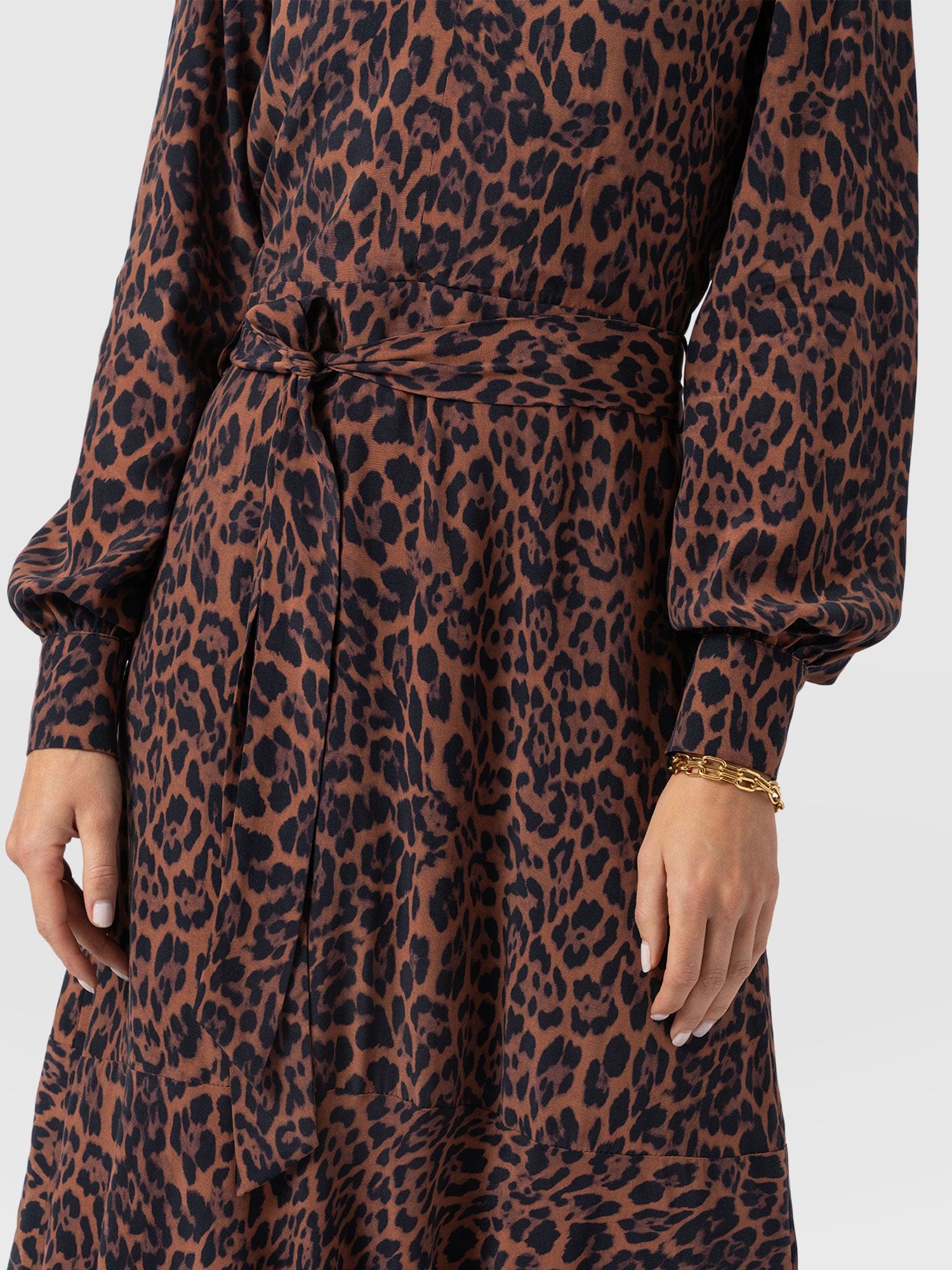Allegra V Neck Dress - Brown Leopard - Women's Dresses | Saint + Sofia® USA