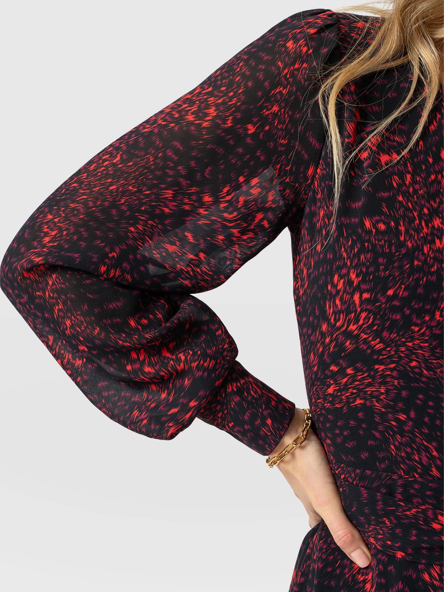 Allegra V Neck Dress - Red Fade Spot - Women's Dresses | Saint + Sofia® USA