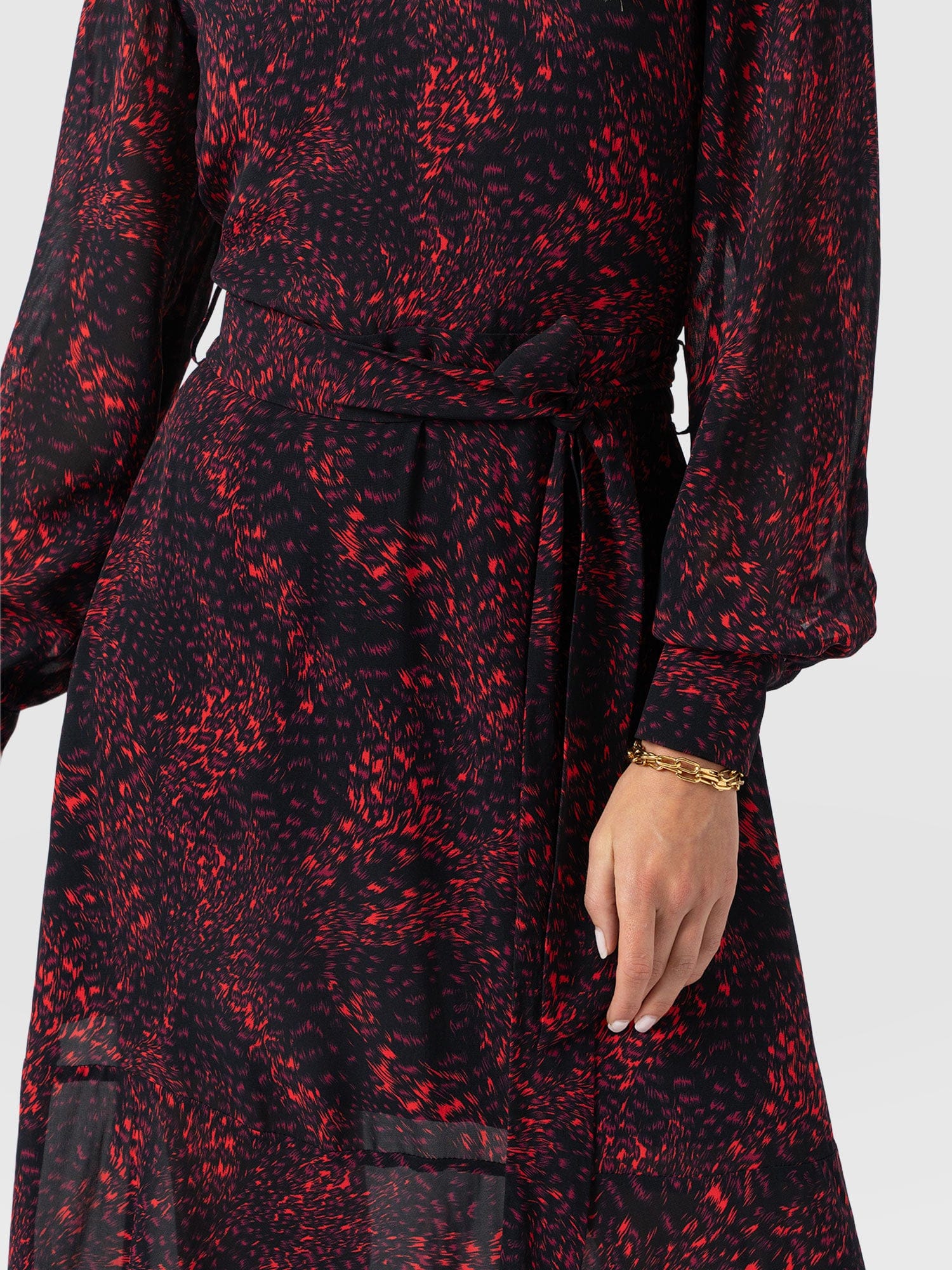 Allegra V Neck Dress - Red Fade Spot - Women's Dresses | Saint + Sofia® USA