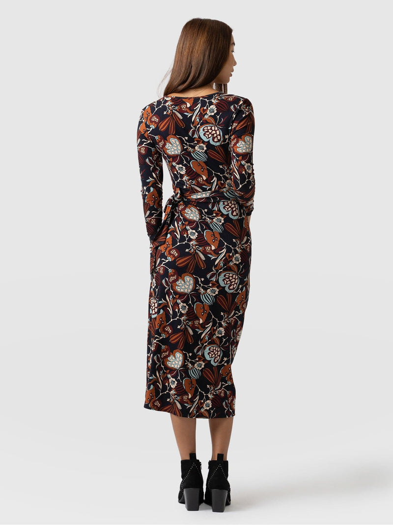 Amelia Wrap Dress 70's Paisley - Women's Dresses | Saint + Sofia® USA