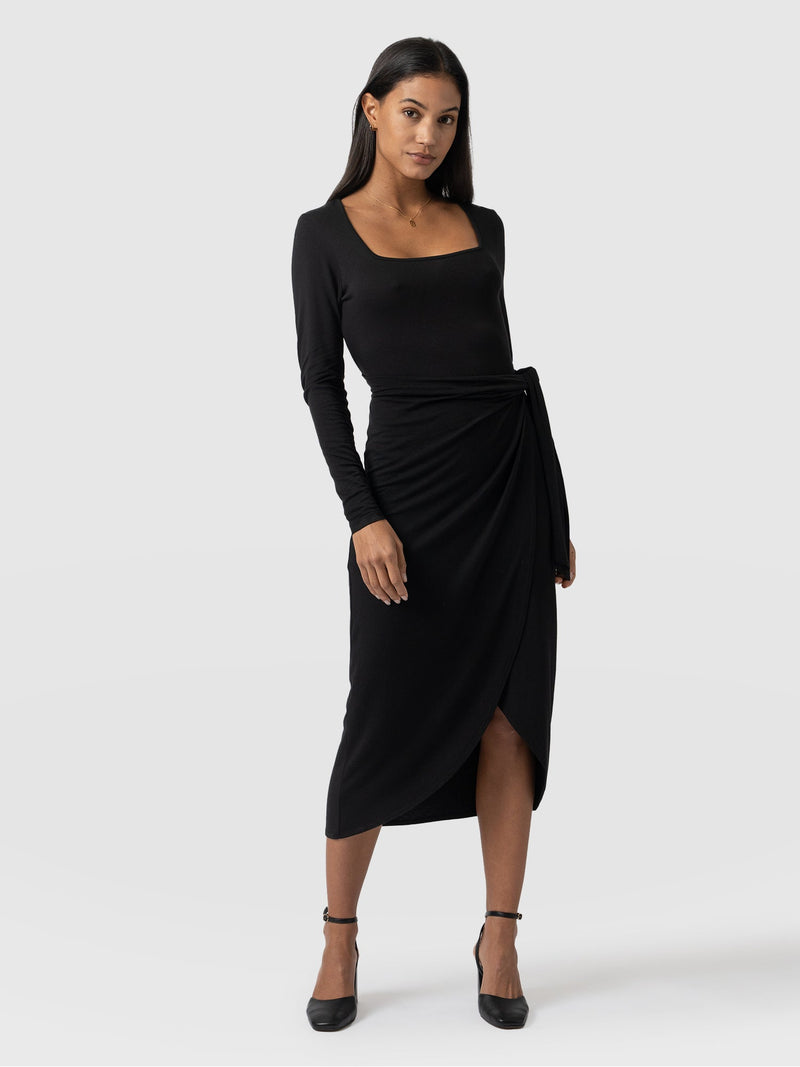 Amelia Wrap Dress Black - Women's Dresses | Saint + Sofia® USA