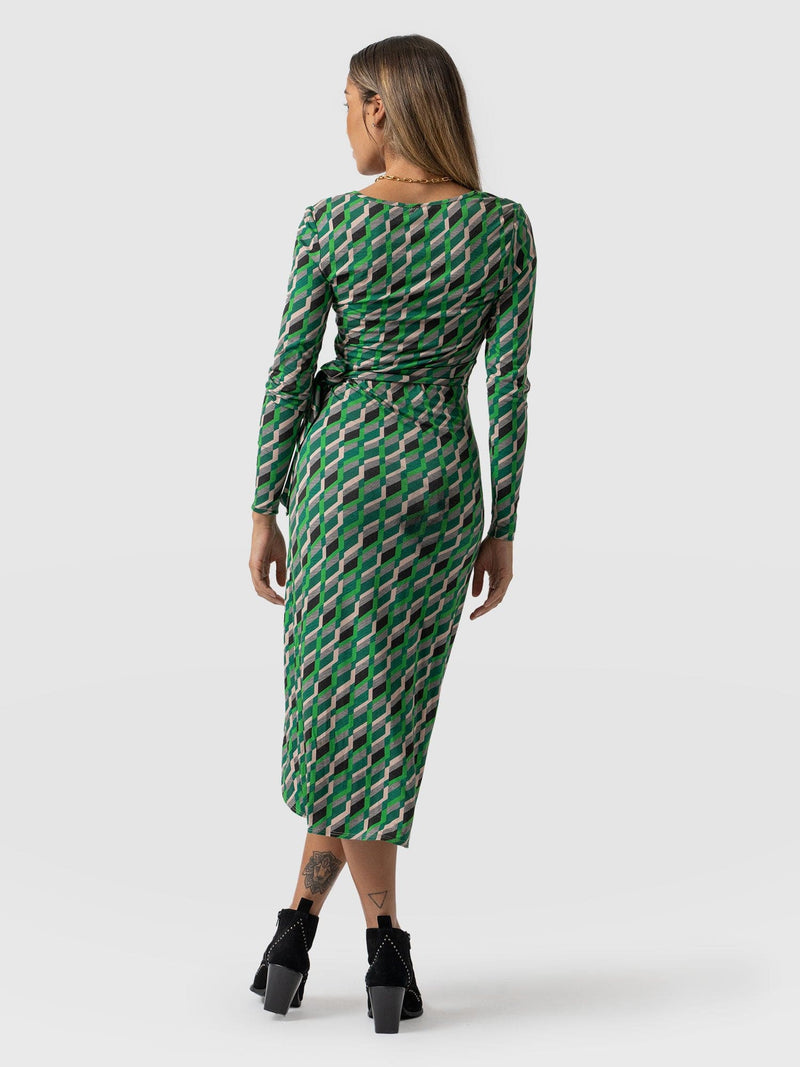Amelia Wrap Dress Jardin Geo - Women's Dresses | Saint + Sofia® USA