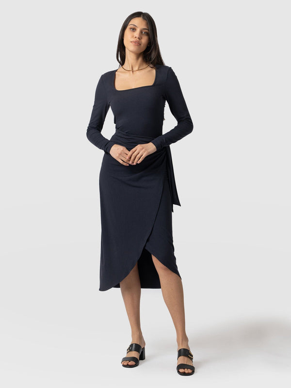 Amelia Wrap Dress Navy - Women's Dresses | Saint + Sofia® USA