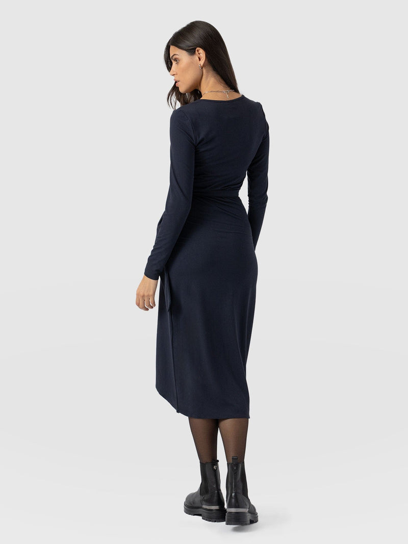 Amelia Wrap Dress Navy - Women's Dresses | Saint + Sofia® USA