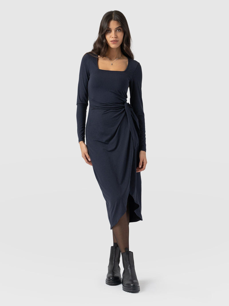 Amelia Wrap Dress Navy - Women's Dresses | Saint + Sofia® USA