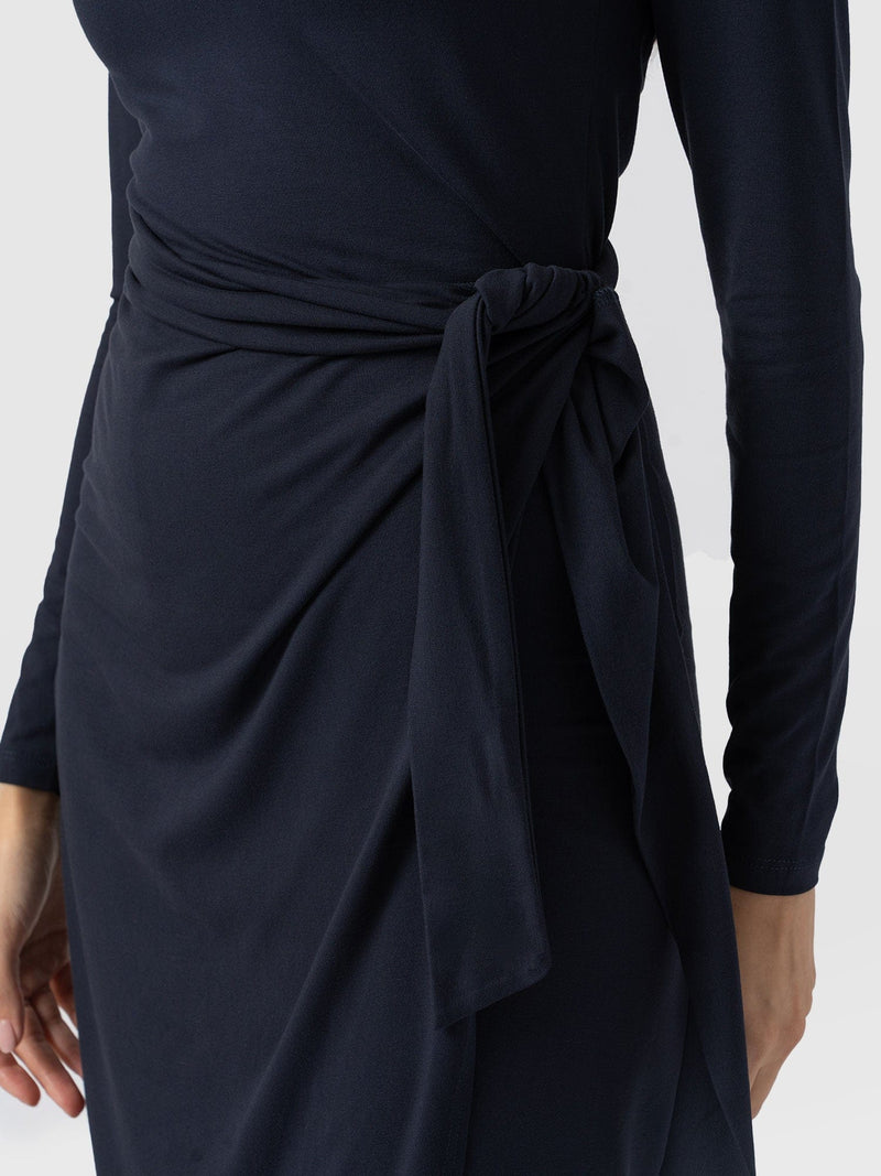 Amelia Wrap Dress Navy - Women's Dresses | Saint + Sofia® USA