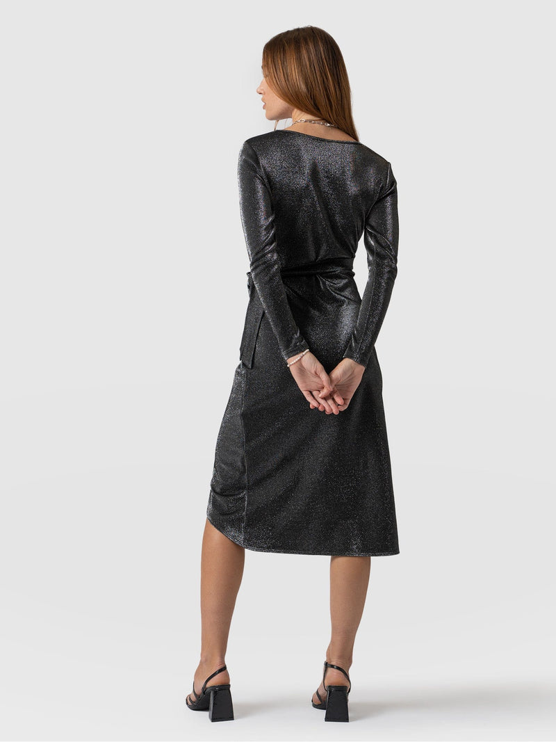 Amelia Wrap Dress Silver - Women's Dresses | Saint + Sofia® USA